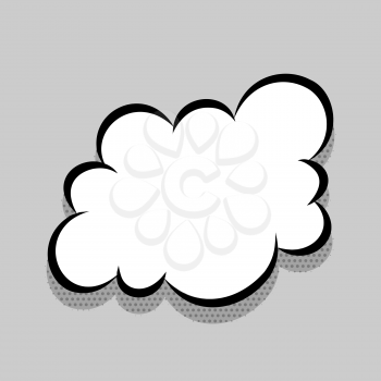 Comics speech bubble for text pop art design. White empty dialog cloud for text message, tag, advertise. Comics sketch puff explosion elements comic book text. Wow effect vector cartoon illustration