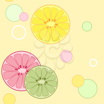 vector citrus seamless pattern with lemon and orange slices