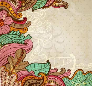 Abstract floral background. Hand drawn vector illustration.
