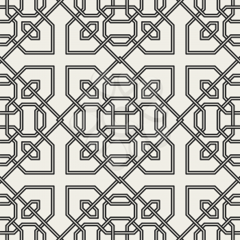 Decorative geometrical seamless pattern. Traditional oriental ornament. Vector background. 
