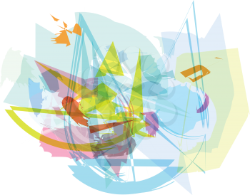 Trendy colorful transparent shapes abstract background illustration
