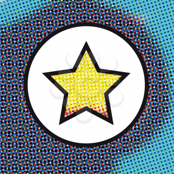 Abstract background with Star on a Circle. Vector Illustration
