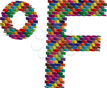 Colorful three-dimensional symbol