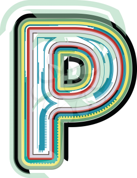 Abstract colorful Letter P