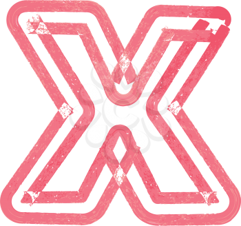 letter x lowercase vector illustration