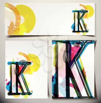 Artistic Greeting Card Font vector Illustration - Letter K