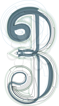 Vector Illustration of Abstract Number 3