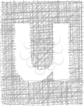 Freehand Typography Letter u