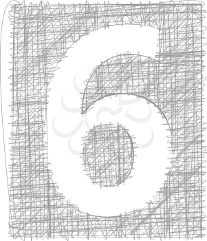 Freehand Typography Number 6