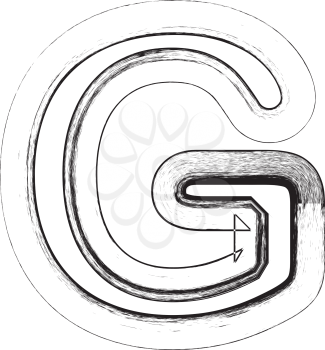 Grunge font. Letter G