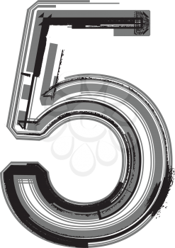 Grunge Font. Number 5