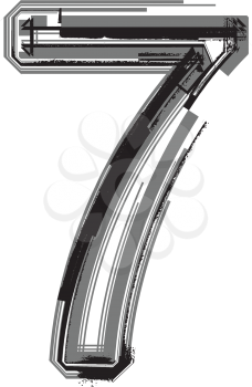 Grunge Font. Number 7