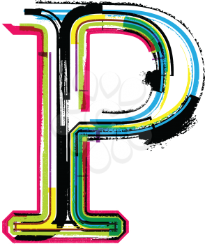 Colorful Grunge LETTER P