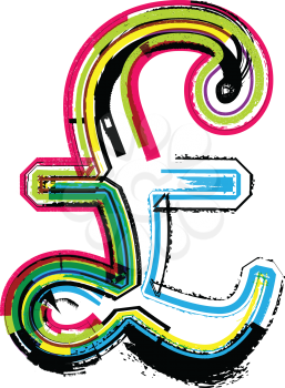 Colorful Grunge pound symbol