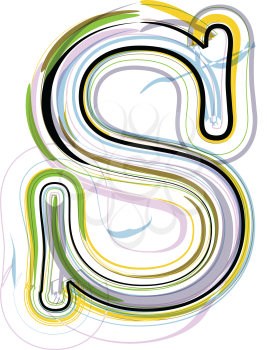 Organic Font illustration. Letter S