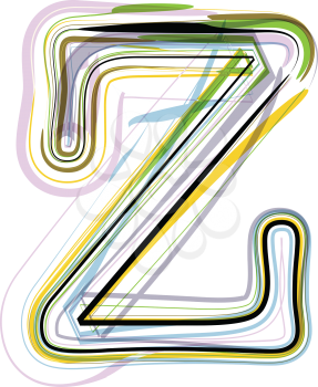 Organic Font illustration. Letter Z