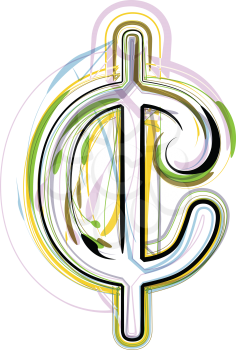 Organic Font cent Symbol illustration