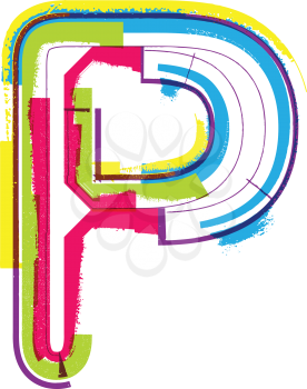 Colorful Grunge LETTER P