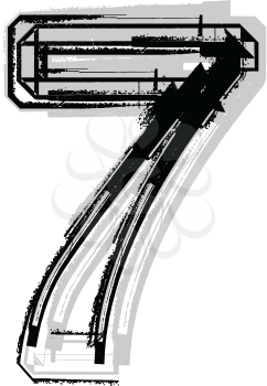 Grunge Font. Number 7