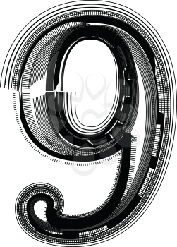 Font illustration NUMBER 9