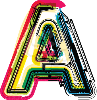 Colorful Grunge LETTER A
