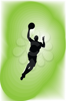 Basketball player in action. Vector illustration