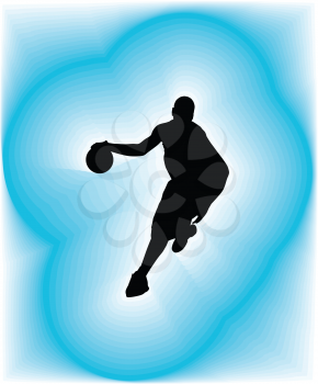 Basketball player in action. Vector illustration