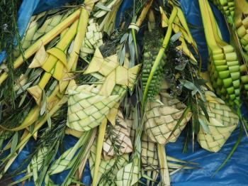 Decorated palm typical on Palm Sunday, Cusco Peru