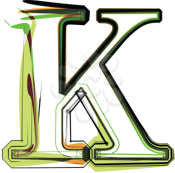 Organic type. Letter K