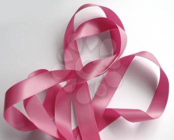 Pink ribbon over white background, design element. Clipping Path included