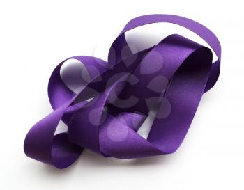 Purple ribbon over white background, design element. Clipping Path included