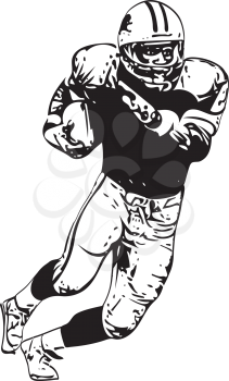 American football player illustration with abstract background