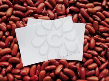 White tag on Raw Red Kidney Beans Background