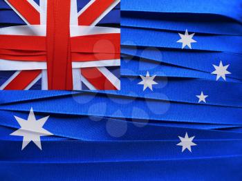 Australia flag or banner made with red ribbons