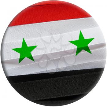 Syria flag or banner made with red, white and black ribbons