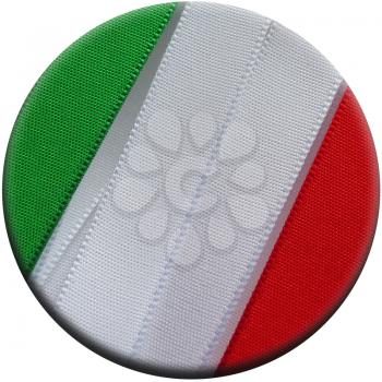 Italy flag or banner made with red, white and green ribbons