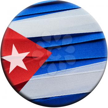 Cuba flag or banner made with red, blue and white ribbons
