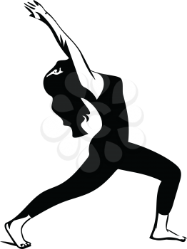 Abstract illustration of Beautiful sporty fit yogini woman practices yoga