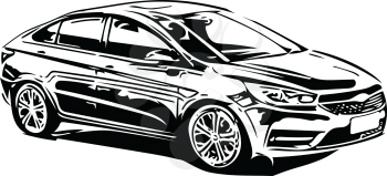 Concept Sportscar Vehicle Silhouette vector illustration