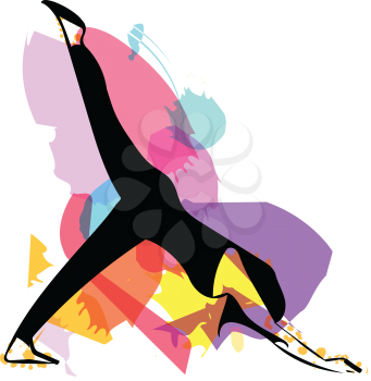 fit young woman in sportswear vector illustration