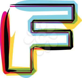 Abstract colorful Letter F