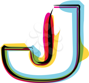 Abstract colorful Letter J