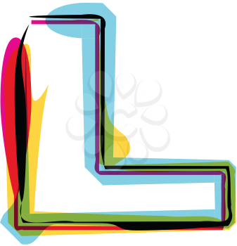 Abstract colorful Letter L