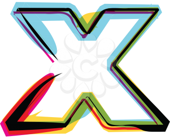 Abstract colorful Letter X