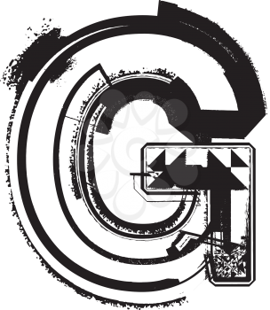 Colorful Grunge Font LETTER G