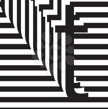 Black and white letter t design template vector illustration