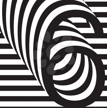Black and white number 6 design template vector illustration