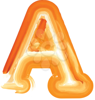 Abstract Oil Paint Letter A Vector illustration