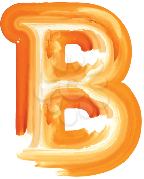 Abstract Oil Paint Letter B Vector illustration