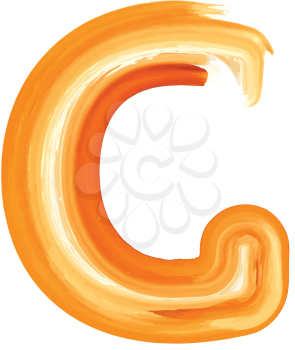 Abstract Oil Paint Letter C Vector illustration